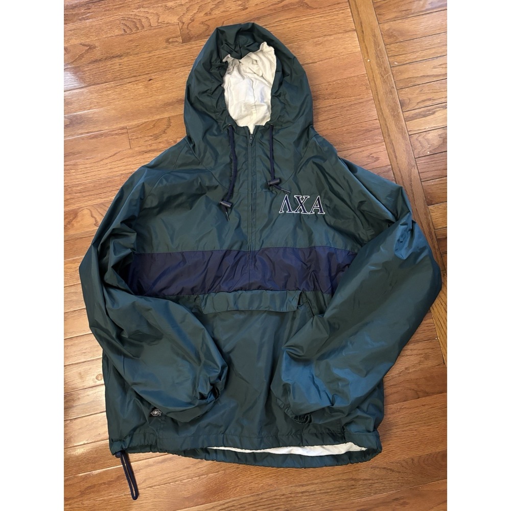 Lambda Chi Alpha Vintage Pullover 1/4 Zip Jacket XL Green Y2K Charles River